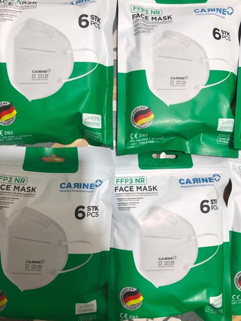 Alman Malı Carine FFP3 NR Face Mask 1 Paket 6 Adet