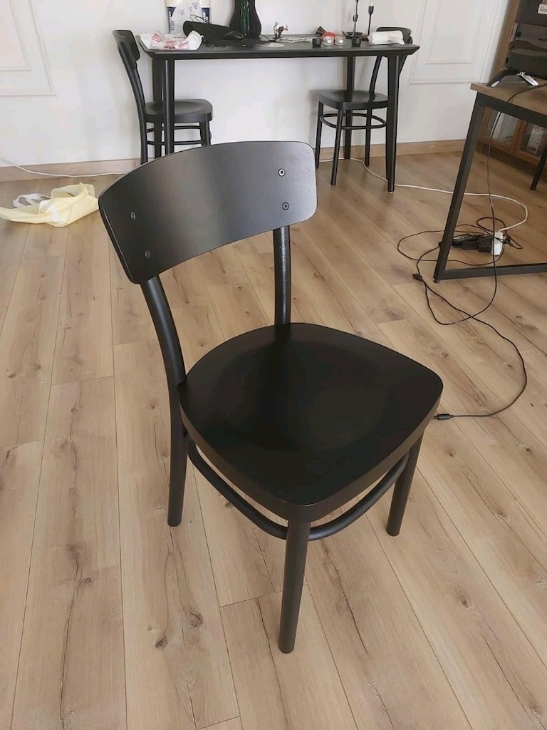 IKEA Siyah Ahşap Yemek Masası (6 Kişilik) + 4 Adet Sandalye Takımı - 2