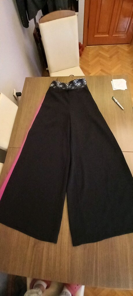 xs/s uyumlu tasarım bol paça kumaş pantolon - 10