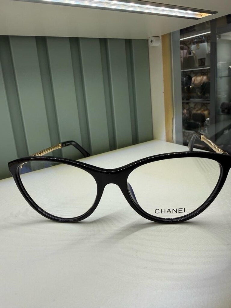 Chanel 3501-H İncili Siyah Lüks Gözlük - 5