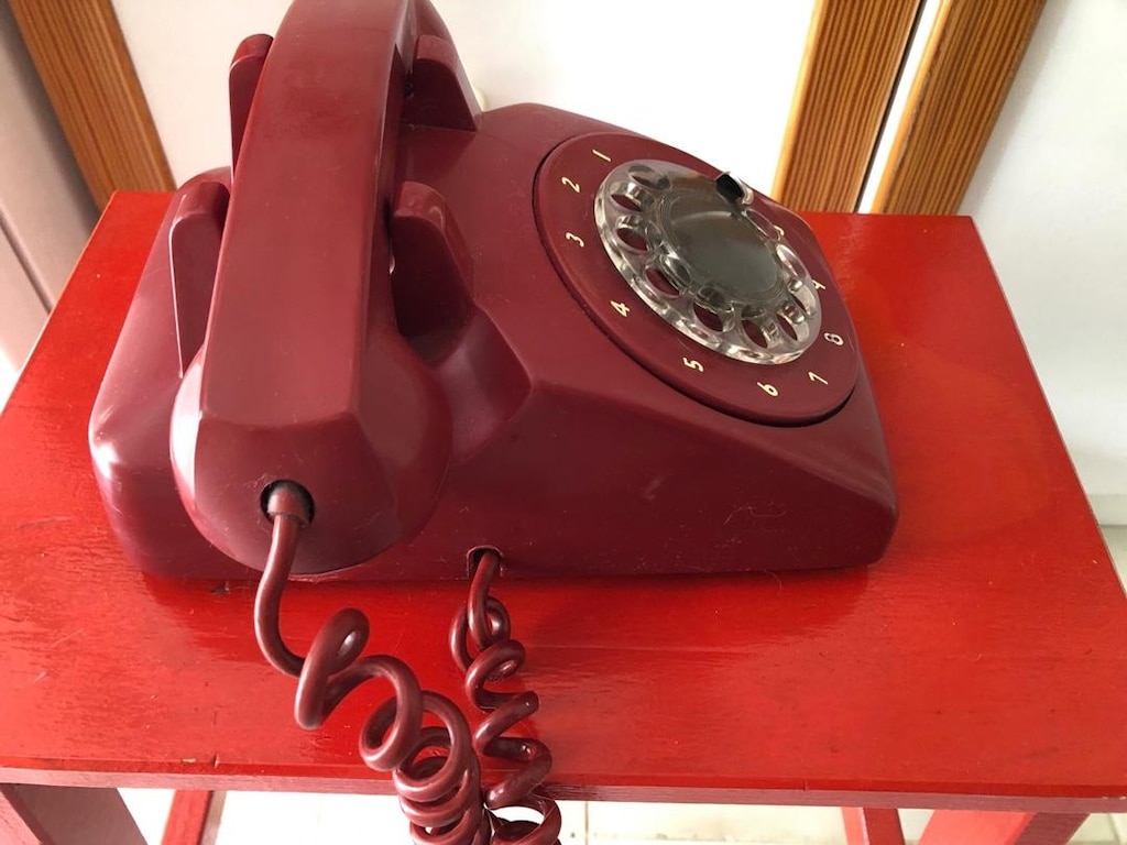 çevirmeli masa telefonu-bordo - 5