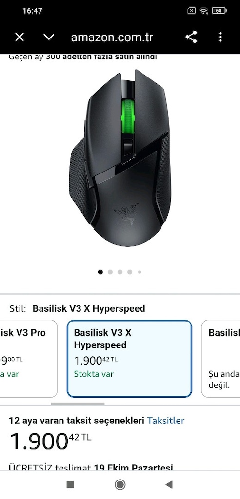 Razer Basilisk V3 X Hyperspeed Mouse