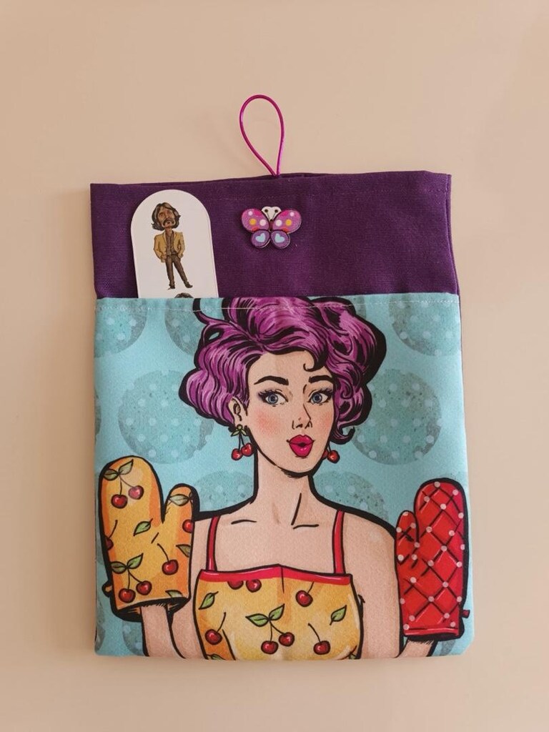 El emeği renkli Pop Art Kumaş Kitap Kılıfı - 4