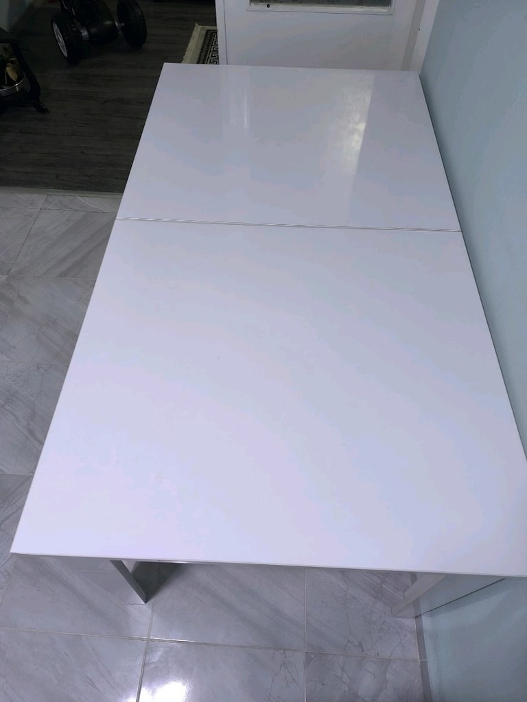 Beyaz Yemek salon masasi takımı - 2