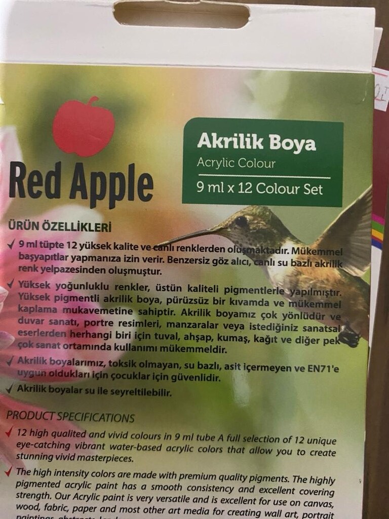 AKRİLİK BOYA 12 RENK RED APPLE - 4