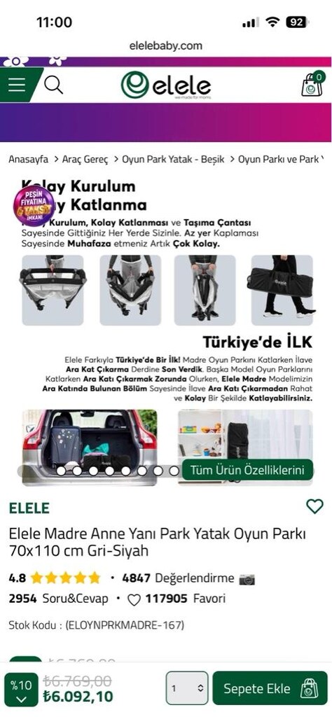 elele madre anne yanı park yatak+ortopedik yatak - 6