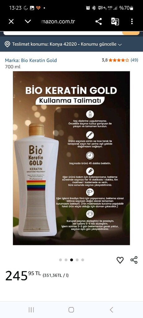 BİO KERATİN GOLD Saç bakım ve düzleştirme kremi.Brezilya fönü keratini - 13