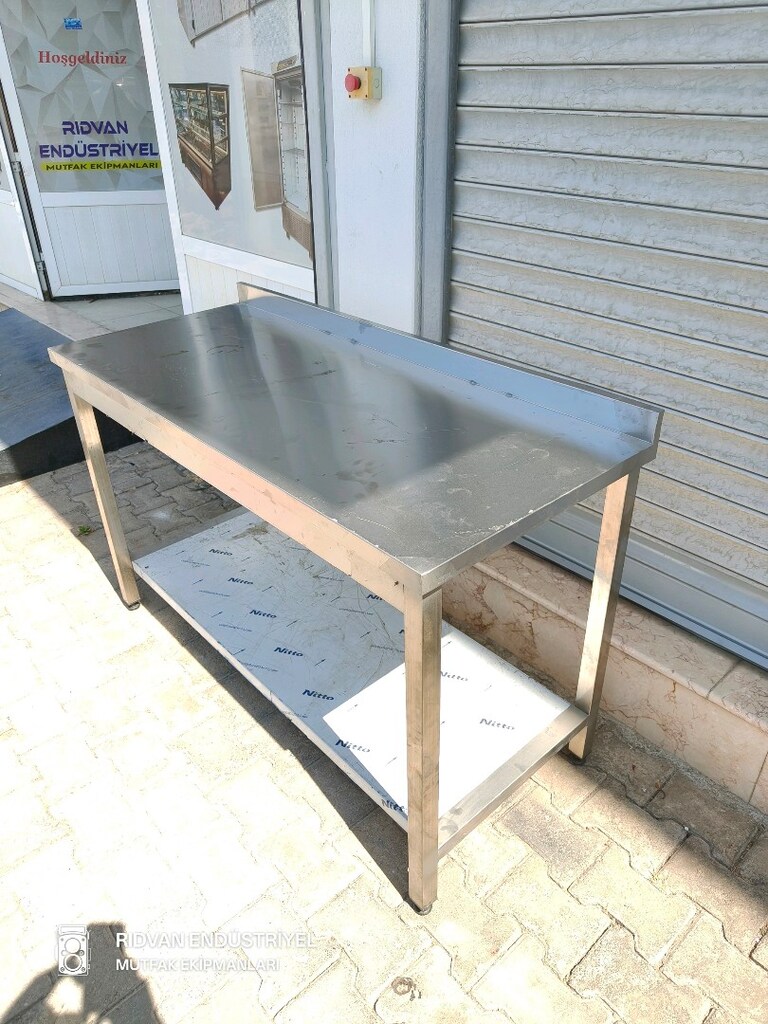 krom çalışma tezgahı hazır mutfak taban raflı krom tezgah - 7