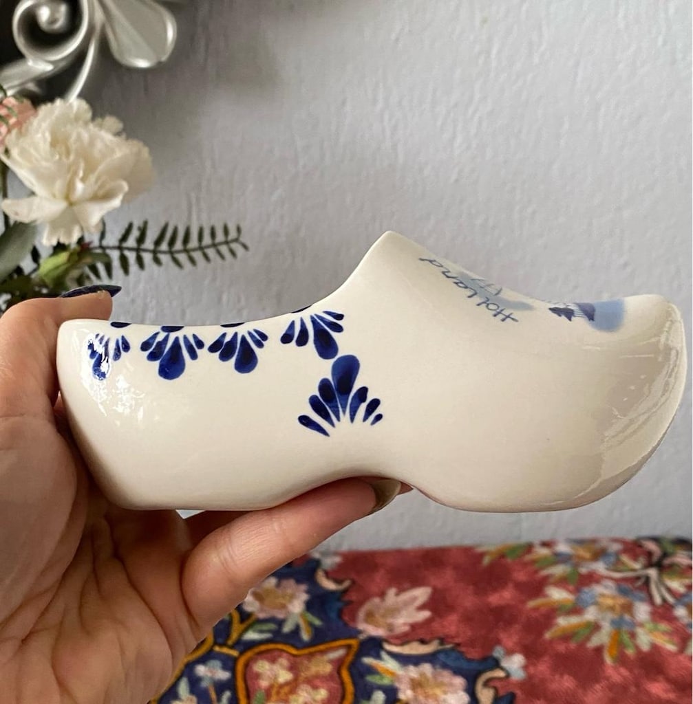Hollanda DELFT Vintage Porselen Ayakkabı Biblo - 8