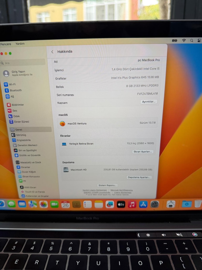 MacBook Pro 13" i5 1.4GHz 8GB 256GB SSD (2019) Gray - 5