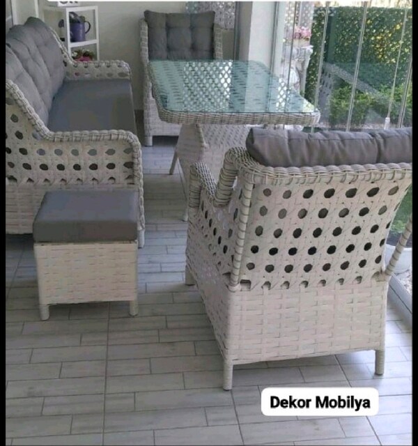 Rattan bahçe balkon mobilya oturmagrubu Rattan