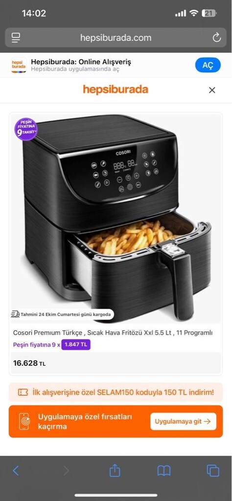 COSORI PREMIUM 5.5 L AIR FRYER – SİYAH - 4