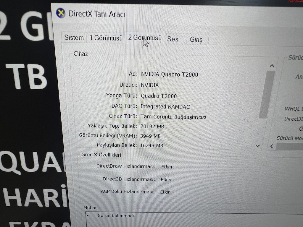 THİNKPAD İ7 10. NESİL 32 GB RAM 1 TB M2SSD QUADRO T2000 - 9