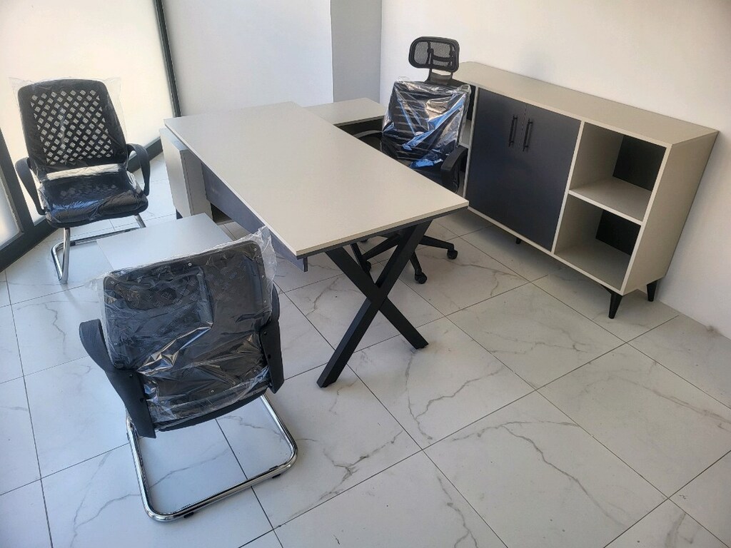 L Etajerli Ofis Makam Masası Takımı - 9