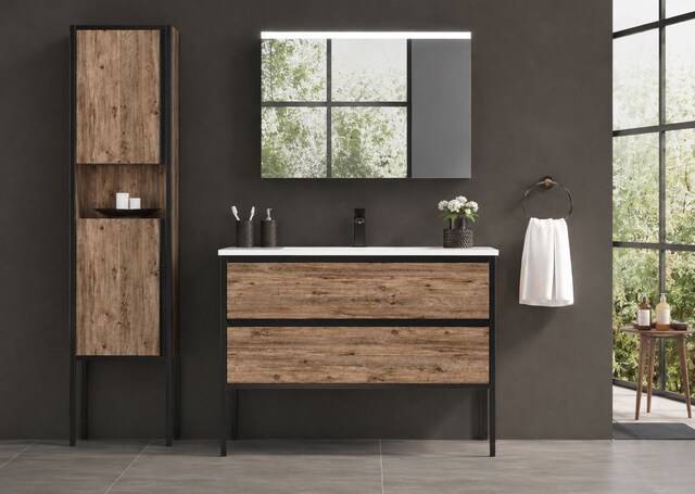 100 cm BANYO DOLABI + AYNALI DOLAP + BOY DOLAP