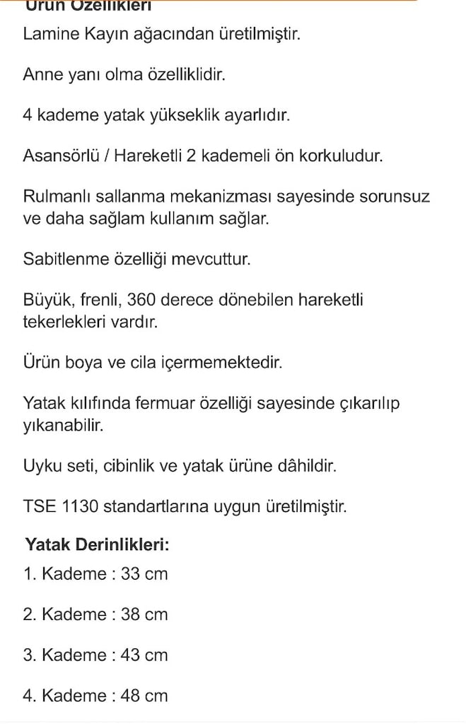 Bebek yatağı doğal ahşap park yatak beşiği - 3