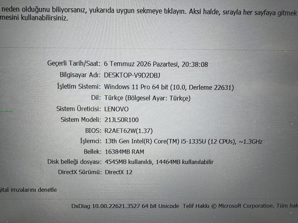 LENOVO THİNKPAD İ5 13. NESİL 16 GB RAM 256 M2SSD - 6