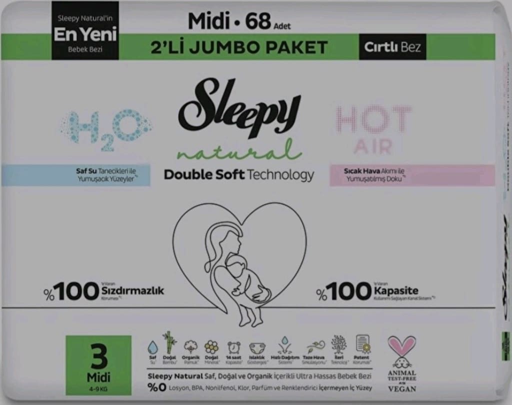Sleepy 3 Numara Bebek Bezi Cırtlı
