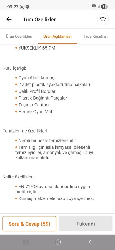 bebek oyun parkı 1.25 e 1.25 ebat. temiz sorunsuz kaliteli. - 8