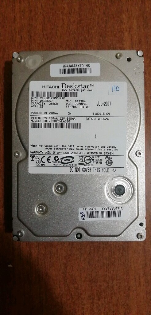 250 Gb Hitachi 3.5 inç Sata Hdd Harddisk (Win7 Kurulu) - 3