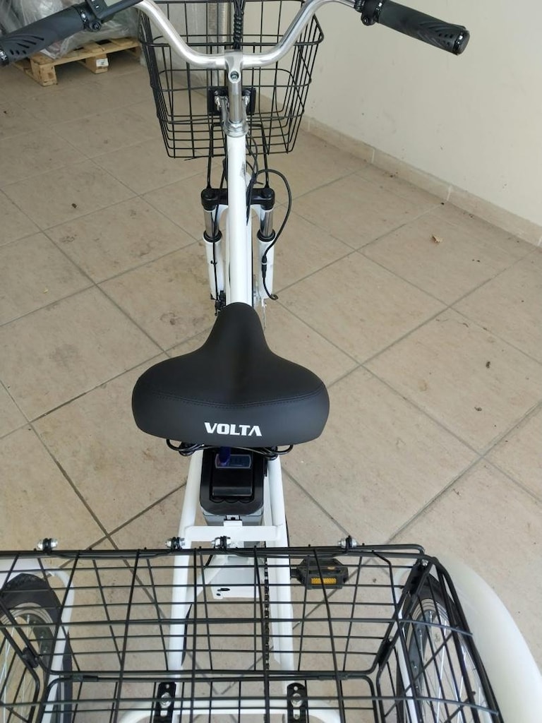 Volta VB5 3 üç tekerlekli elektrikli sepetli yeni gibi bisiklet - 3