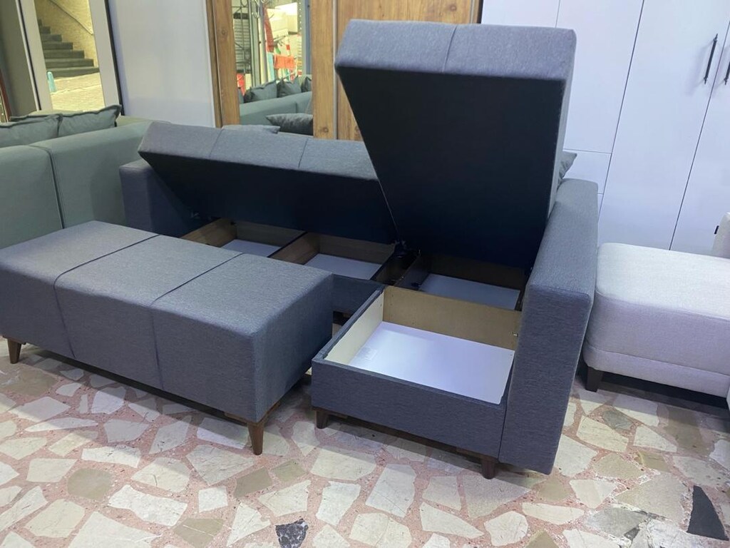 MODERN MİNİ KÖŞE L YATAKLI SANDIKLI - 3