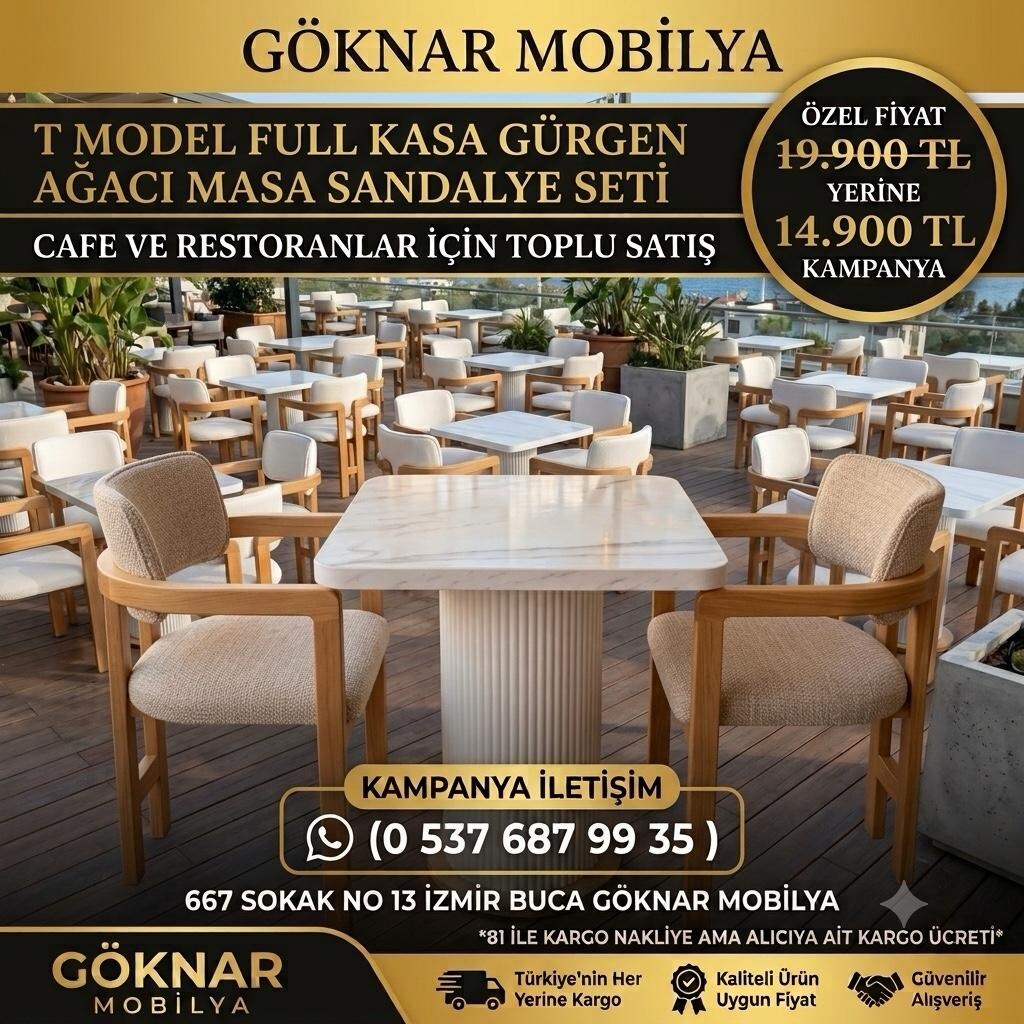 KAFE RESTORANLAR İÇİN MASA SANDALYE SETİ - 4
