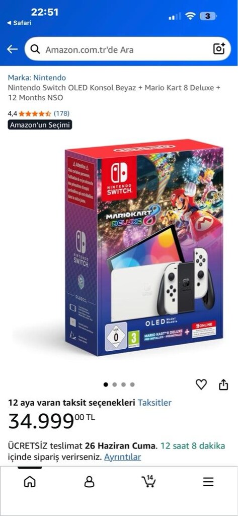 Garantili Nintendo Switch OLED Konsol Beyaz + Mario Kart 8 Deluxe - 4