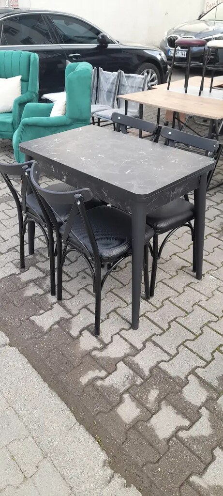 Mdf açılabilir yemek masası 4 adet tonet sandelye - 5