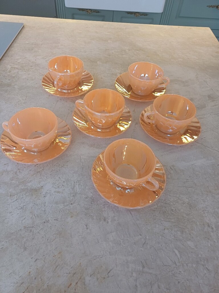 Antika kusursuz 6 lı çay boy fincan takımı - 2
