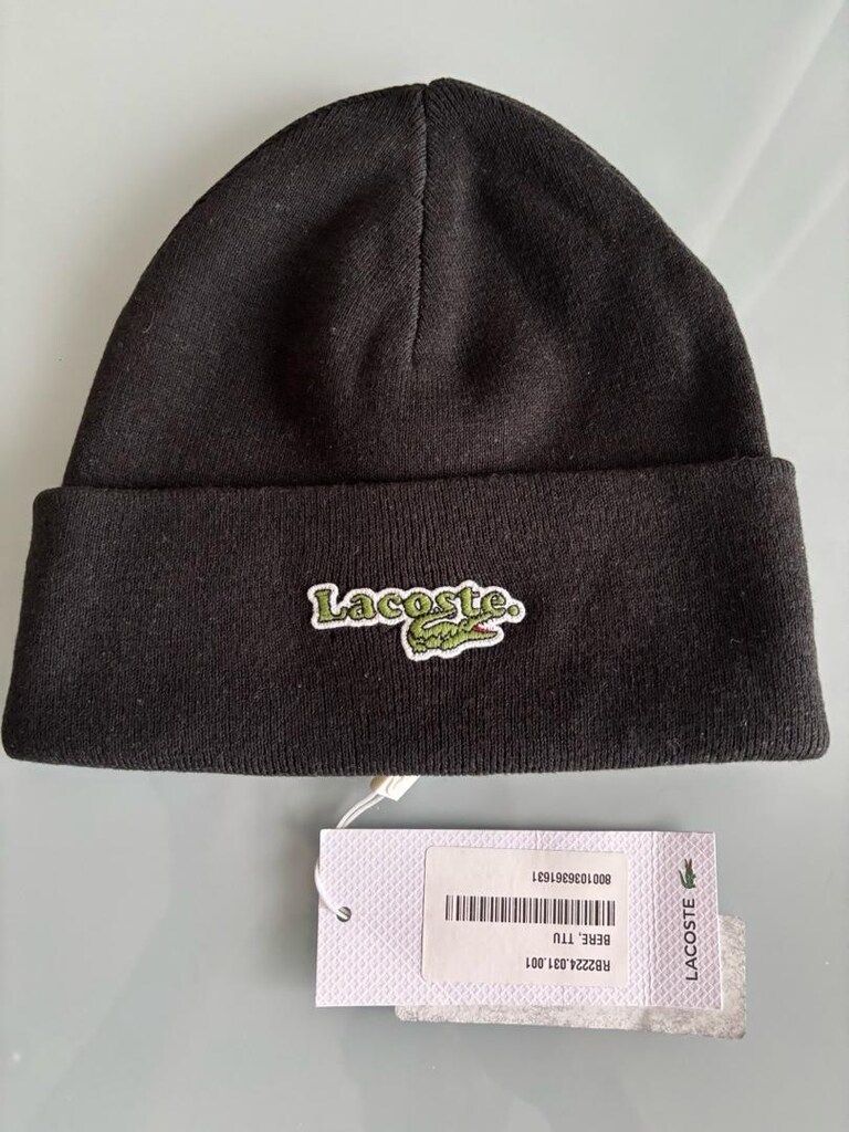 Orijinal lacoste bere siyah renk unisex sıfır etiketli - 2