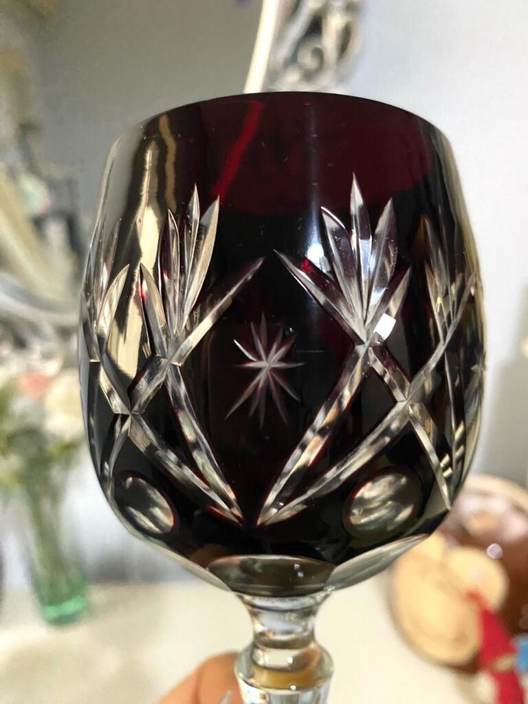 Antika Çekoslovak Bohem Kristal Kadeh - 6