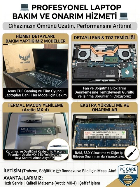 Laptop & PC Fan Temizliği + Arctic MX-4 Bakımı