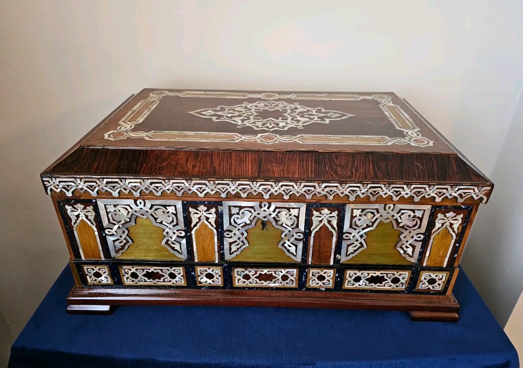 antika sedef işçilikli osmanlı dönem sandık - 3
