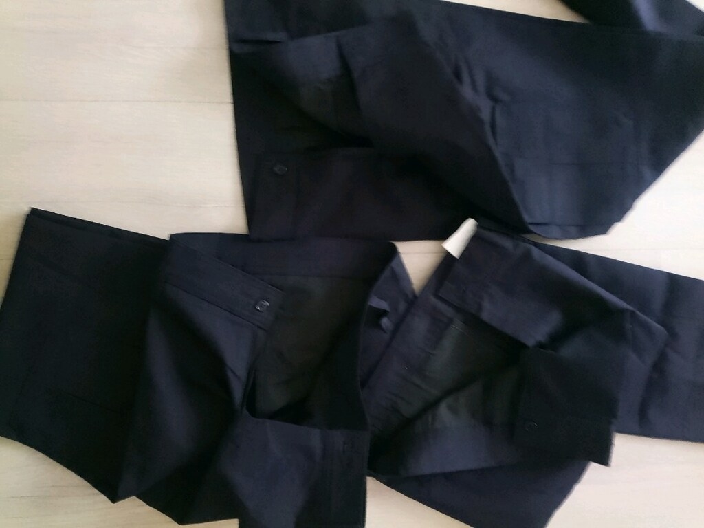 3 Adet sıfır lacivert erkek kumaş pantolon - 3