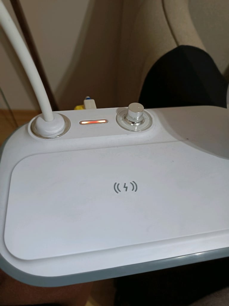 S-link SL-CW21 15 W Kablosuz Şarjl Cihazlı Saatli Beyaz Masa Lambası - 2