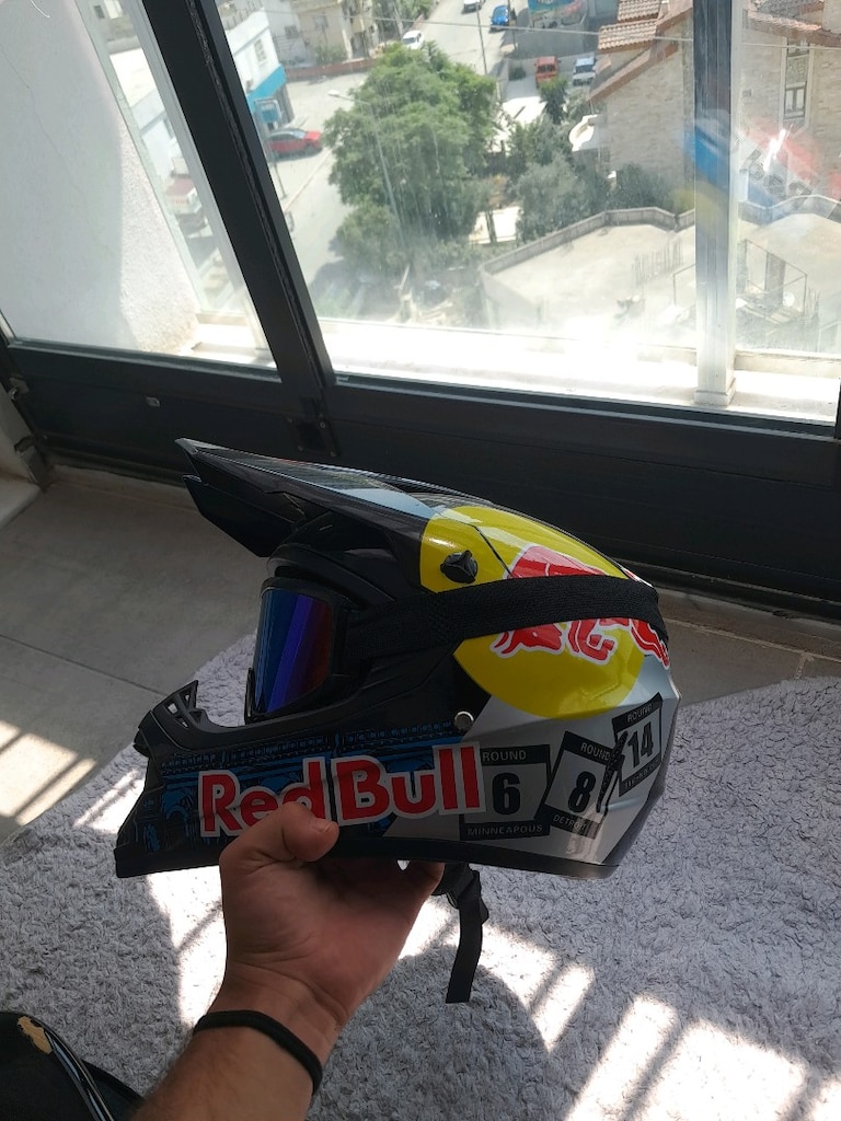 MTB , Cross RedBull Kask temiz sıfır fullface kask + Gözlük - 2