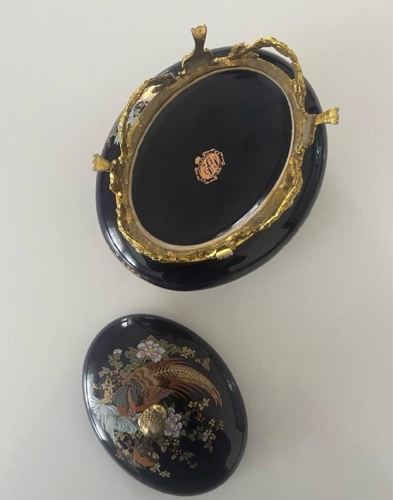 Fransız Limoges tarzı porselen takı kutusu (vintage) - 3
