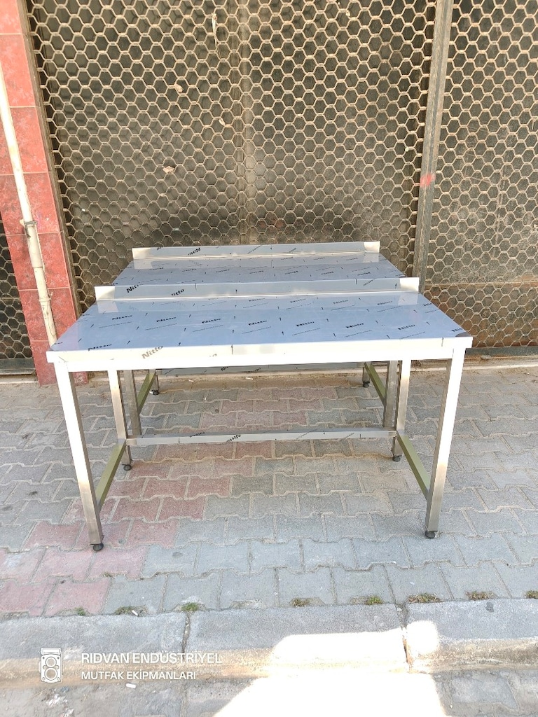 krom tezgah krom çalışma tezgahı endüstriyel hazır mutfak 140 cm krom - 11