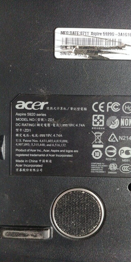 Acer Aspire 5920 ZD1 Notebook Parçaları - 9