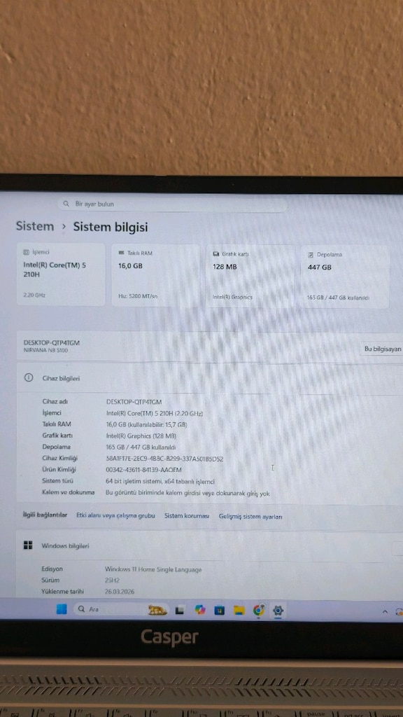 CASPER DİZÜSTÜ LETGODAN ALINABİLECEK EN TEMİZ BİLGİSAYAR DİYEBİLİRİM - 4