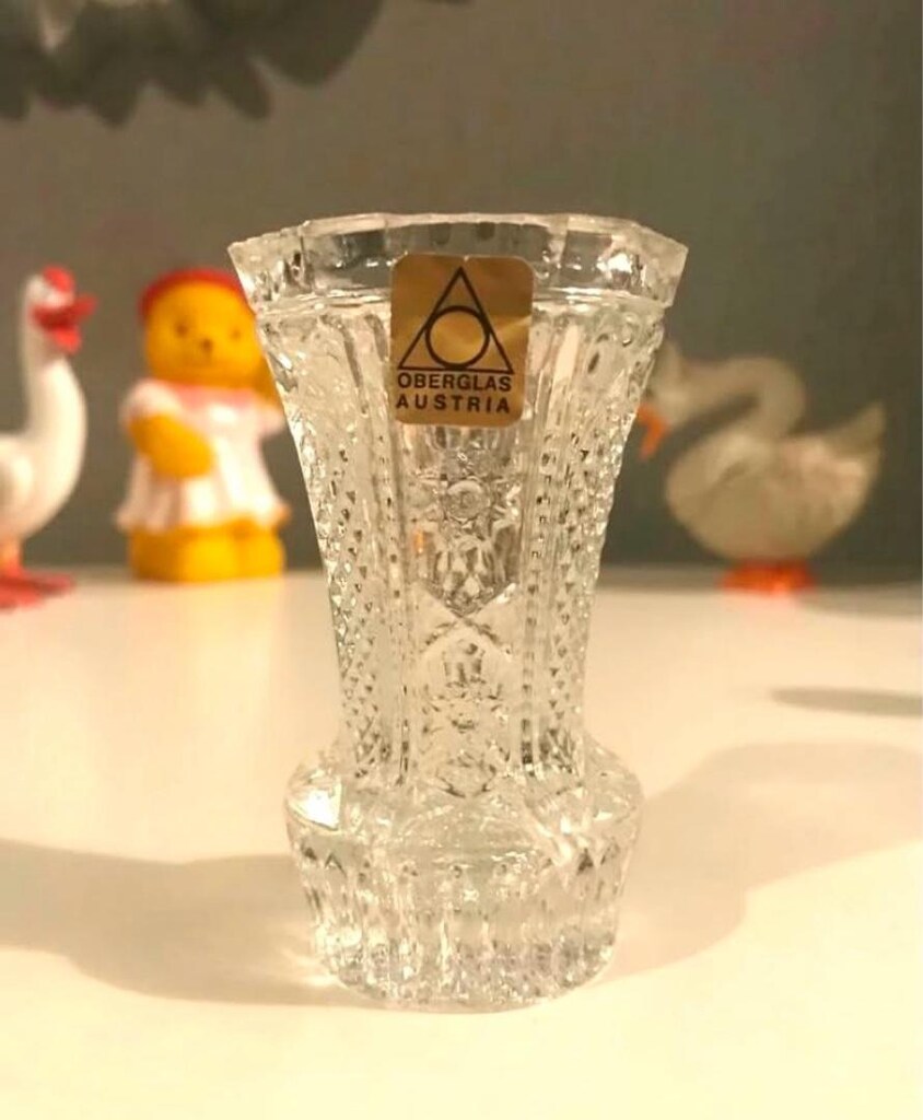 AVUSTURYA ETİKETİ ÜZERİNDE MİNYATÜR KRİSTAL VAZO - 2