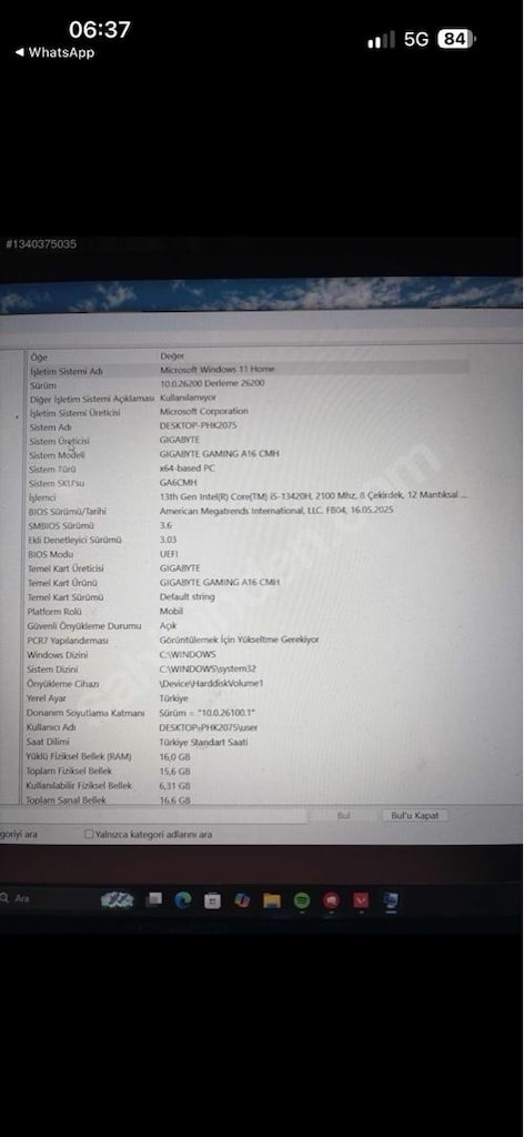 Gigabyte Gaming A16 Laptop - 5