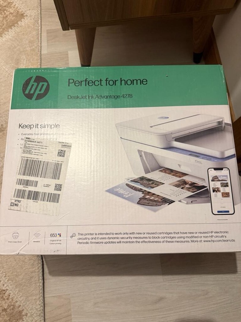 HP DeskJet Ink Advantage 4278 All-in-One Renkli Mürekkep Püskürtmeli Y ...