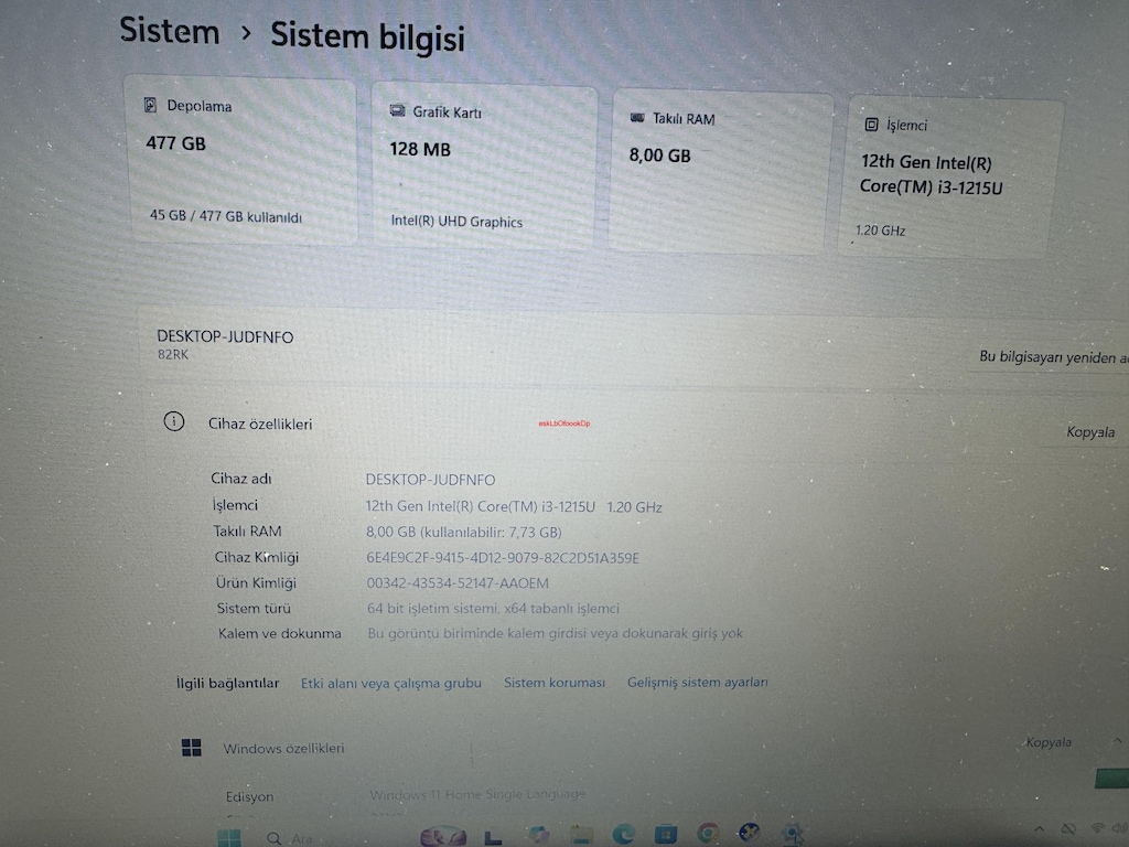 LENOVO İ3 12. NESİL 8 GB RAM 512 NVME - 4