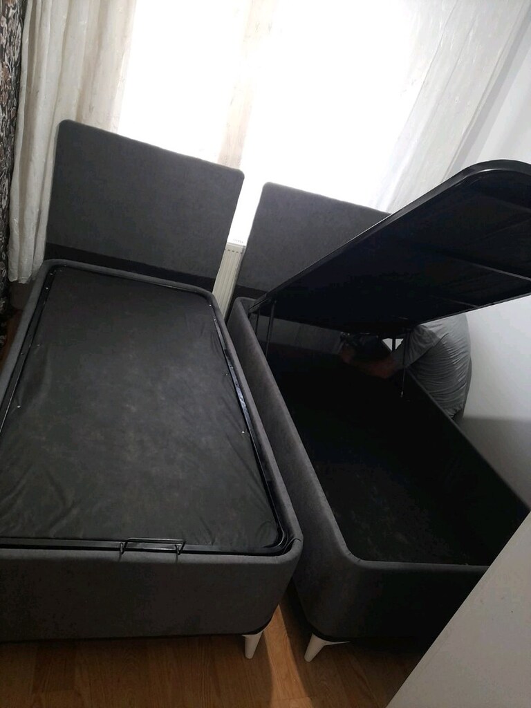 çift kişilik yatak baza başlık 3lü set - 4