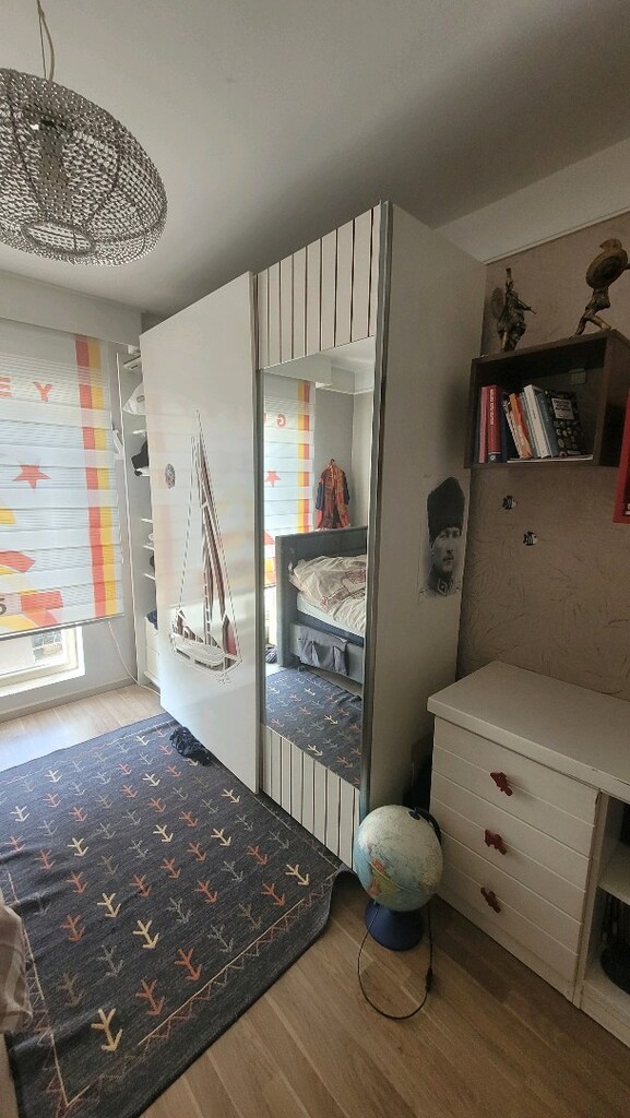 MARİN TEMALI ÇALIŞMA MASASI + GARDIROP + DUVAR RAFLARI TAKIMI! - 3