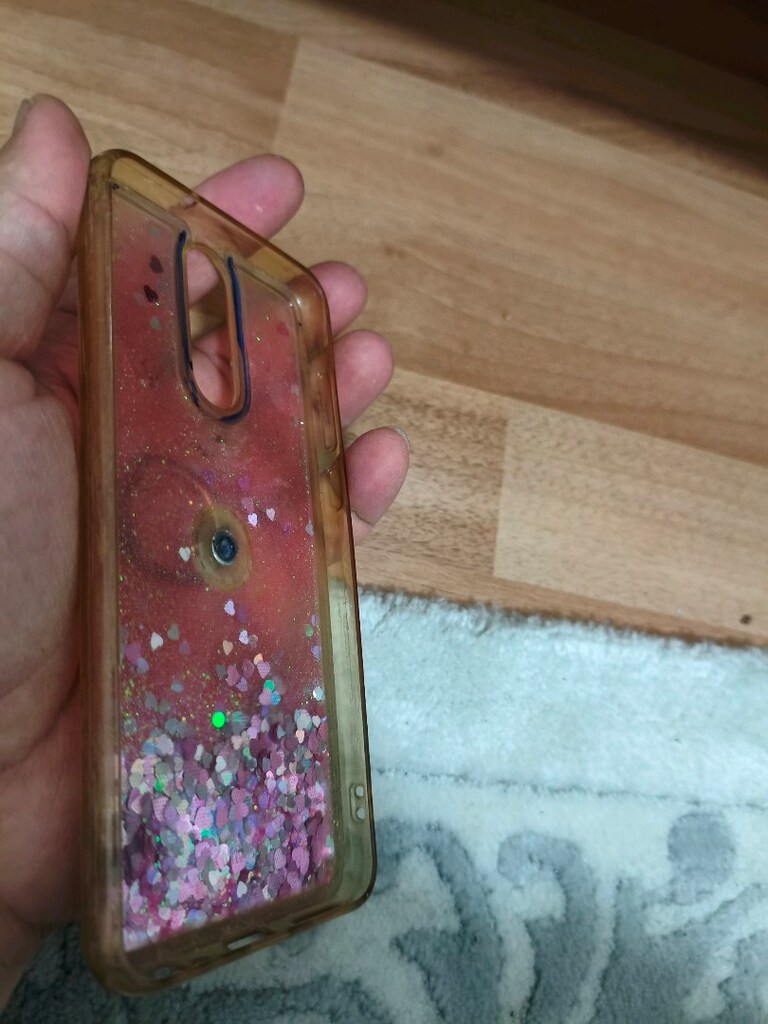 Huawei Mate 10 Lite Kılıf Taşlı Simli Sıvılı Arka Kapak + Ekran Koruyu - 3