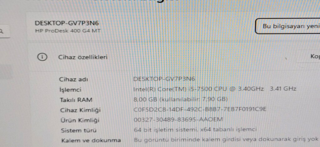 Hp Prodesk Masaüstü Bilgisayar - 3