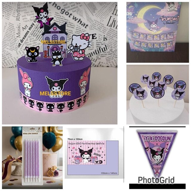 kuromi doğum günü set